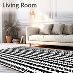 Bold Vertical Stripe Geometric Pattern Rug
