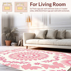 Pink Floral Medallion Pattern Rug