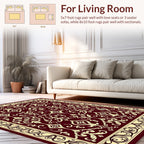 Elegant Winery Floral Scroll Pattern Rug