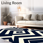 Abstract Geometric Maze Pattern Rug