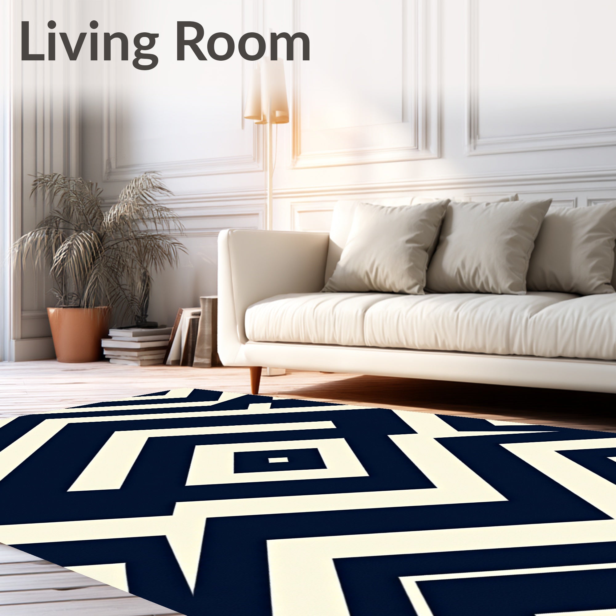 Abstract Geometric Maze Pattern Rug