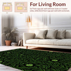 Vibrant Green Vine Floral Pattern Rug