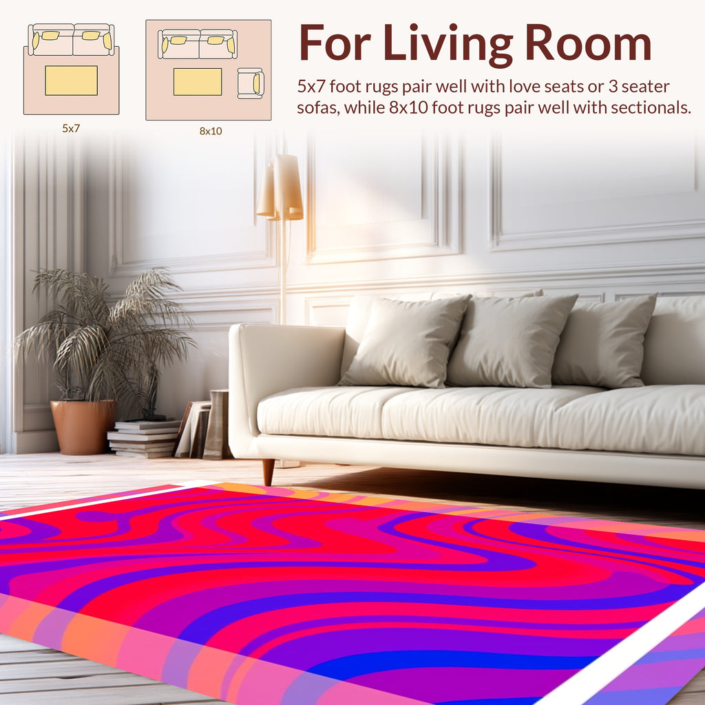 Vibrant Swirling Bold Pattern Rug