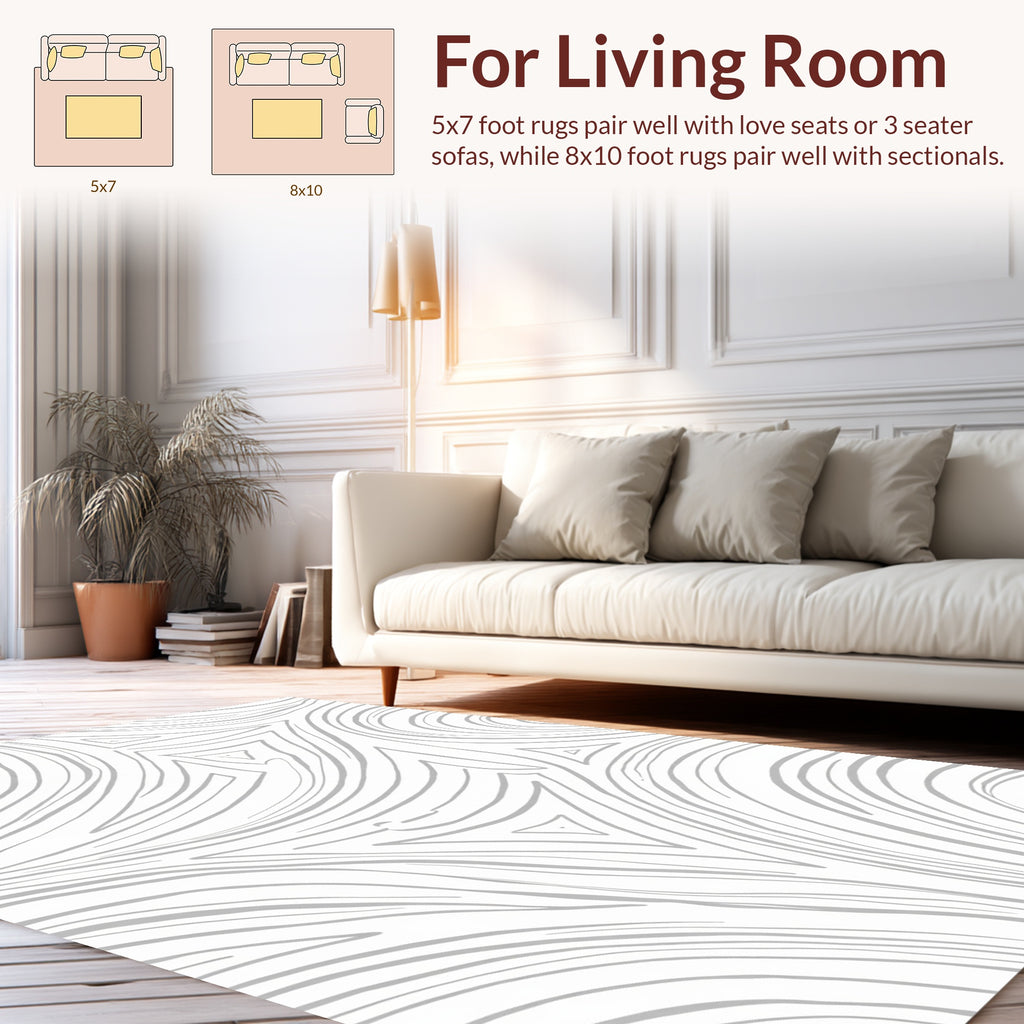 Abstract Swirls Triangles Contour Rug