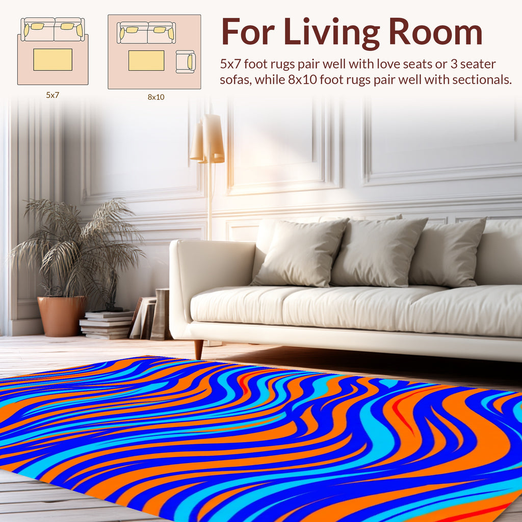 Vibrant Wave Pattern Rug