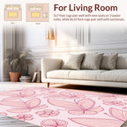Delicate Butterflies Floral Line Art Design Rug