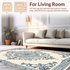 Ornate Blue Floral Mandala Pattern Rug