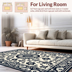 Elegant Floral Medallion Motif Rug