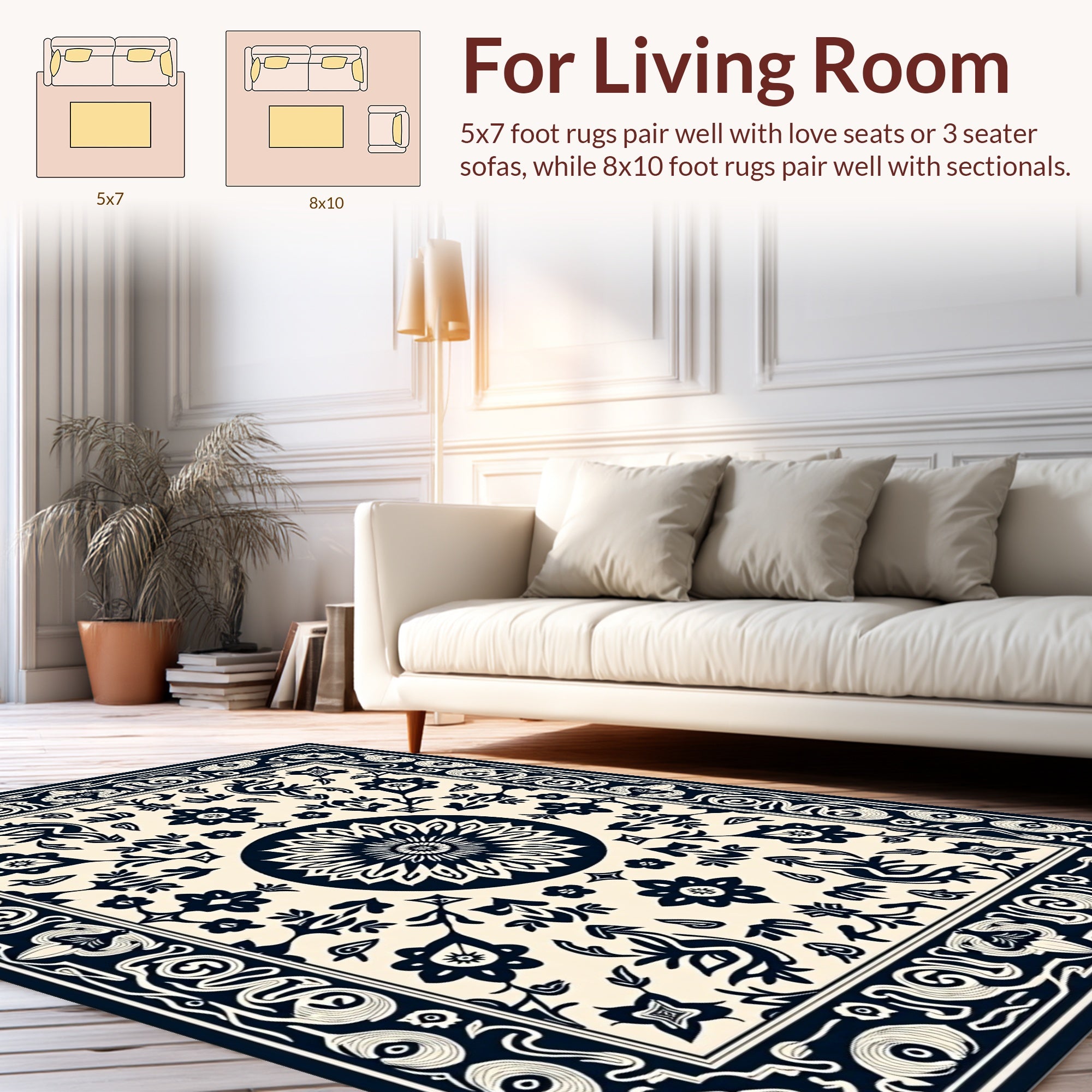 Elegant Floral Medallion Motif Rug