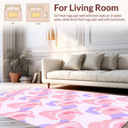 Pastel Pink Purple Abstract Forms Rug