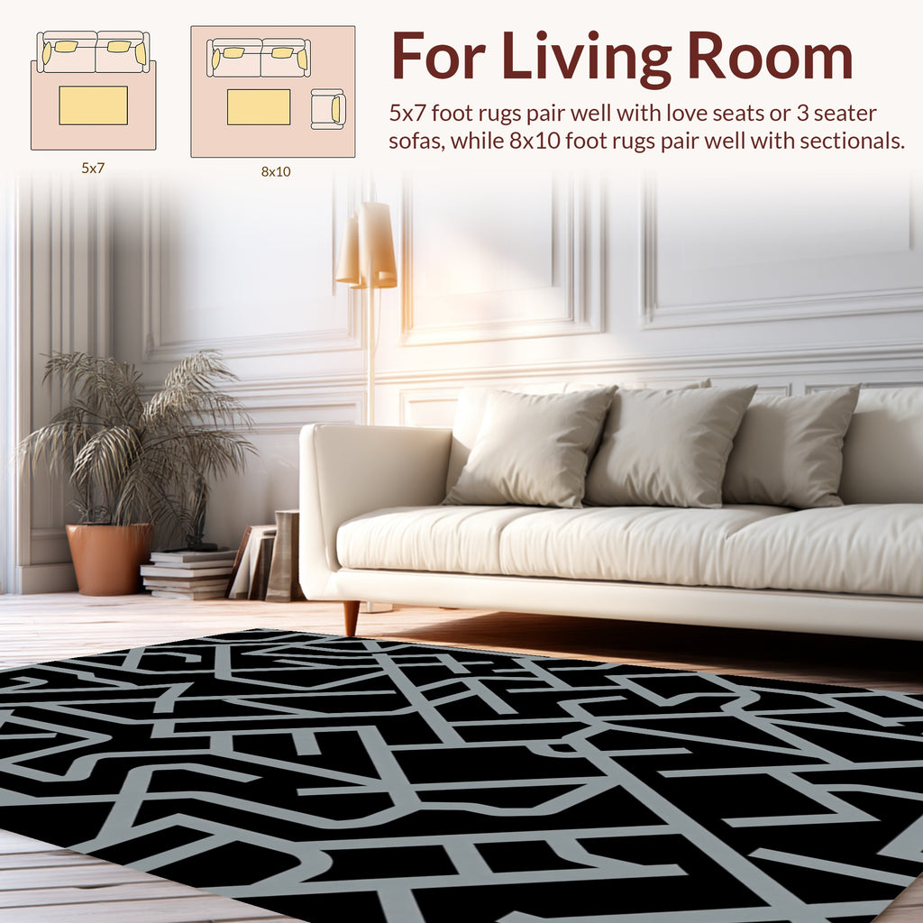 Modern Intersecting Lines Pattern Rug