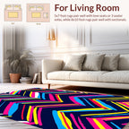 Vibrant Zigzag Brushstroke Pattern Rug