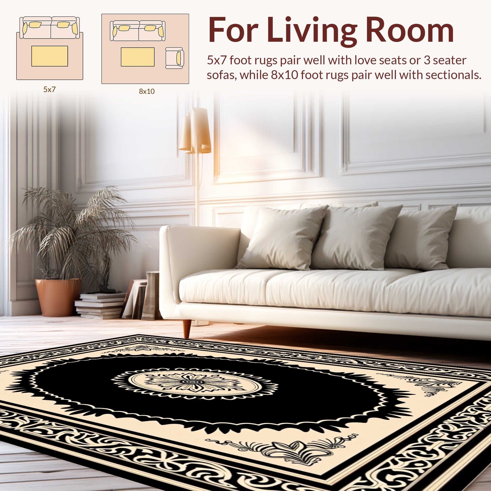 Intricate Floral Medallion Patterned Area Rug