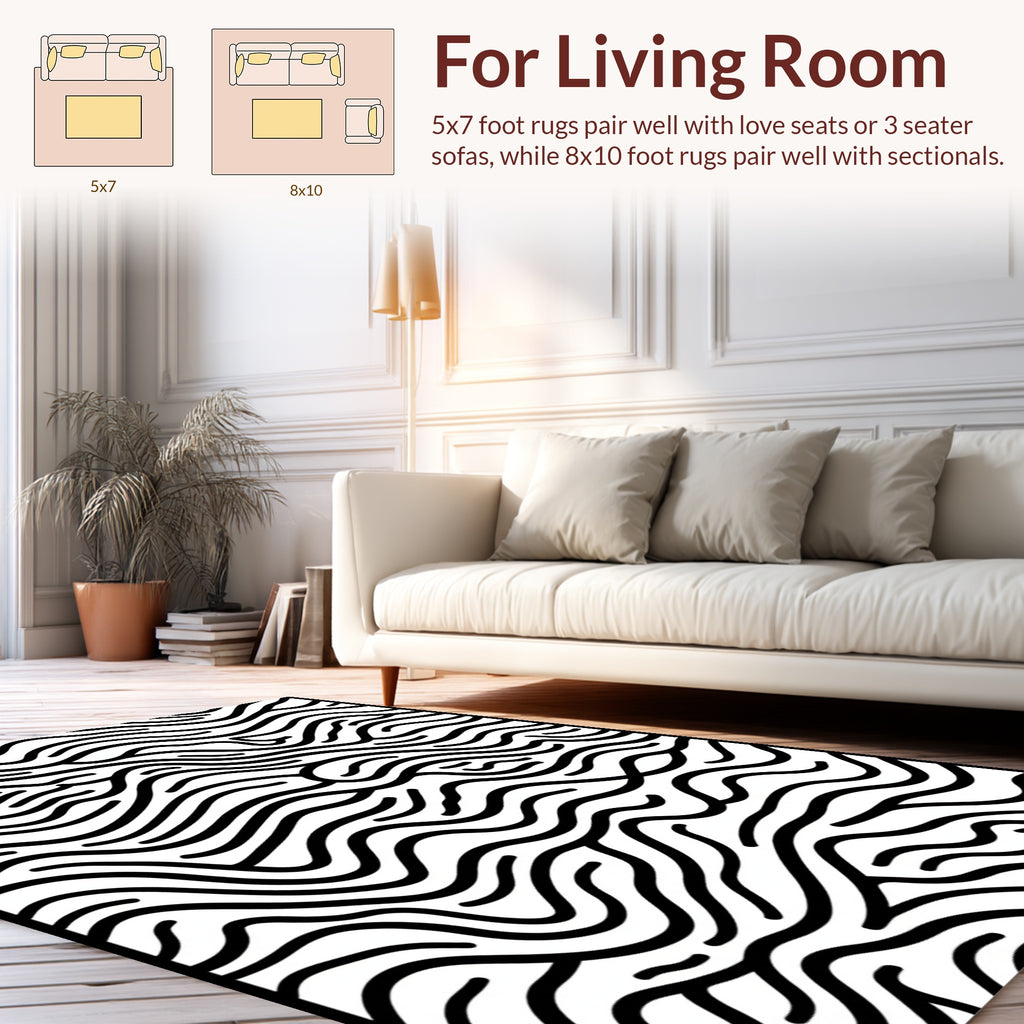 Abstract Wavy Lines Pattern Rug