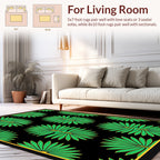 Green Palmetto Leaf Patterned Rug