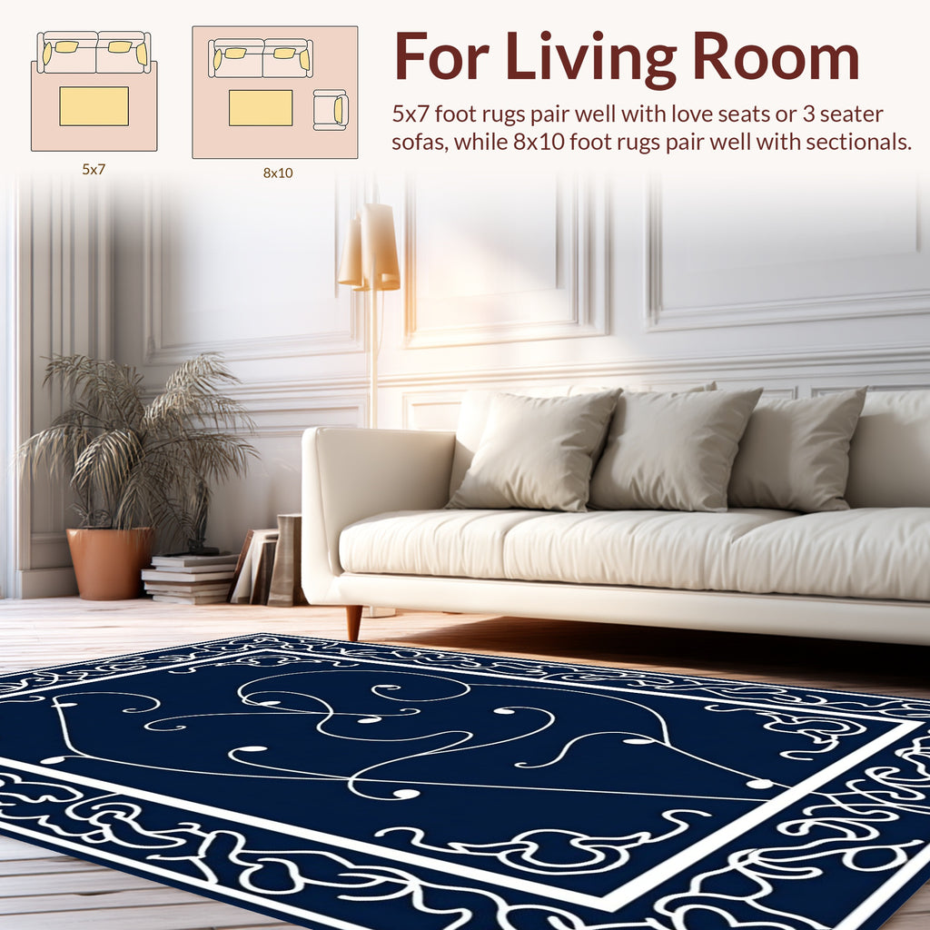Abstract Swirl Vine Pattern Rug