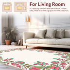Ornate Floral Vine Border Design Rug