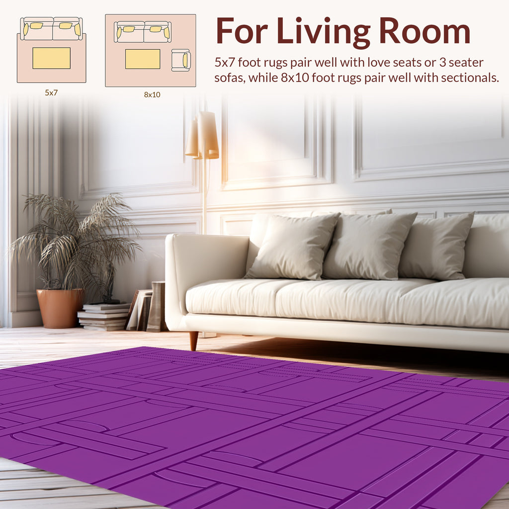 Modern Interlocking Ribbons Pattern Rug