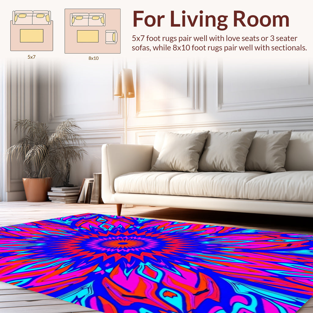 Vibrant Radial Starburst Pattern Rug