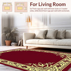 Ornate Flourish Floral Border Design Rug