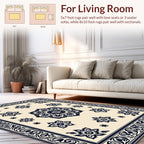 Elegant Floral Medallion Border Design Rug