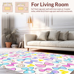 Pastel Bows and Hearts Pattern Rug