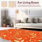 Bold Orange Vine Swirl Pattern Rug