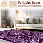 Elegant Scrollwork Floral Border Design Rug