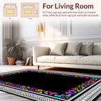 Vibrant Abstract Border Design Rug