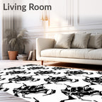 Bold Abstract Black White Pattern Rug
