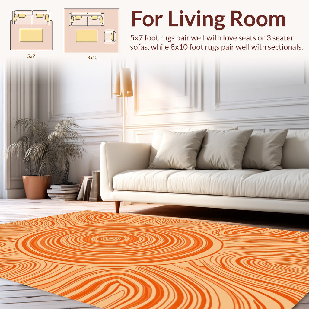Concentric Circles Swirls Pattern Rug