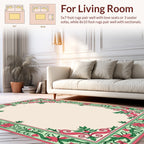 Vintage Floral Swirl Border Design Rug
