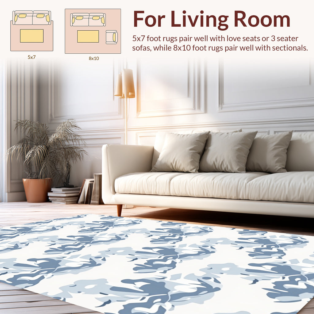 Abstract Blue Swirl Pattern Design Rug