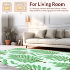 Green Leafy Branch Pattern Rug