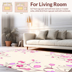 Delicate Pink Floral Abstract Art Rug