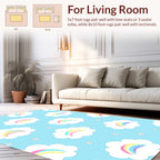 Whimsical Cloud Rainbow Pattern Rug