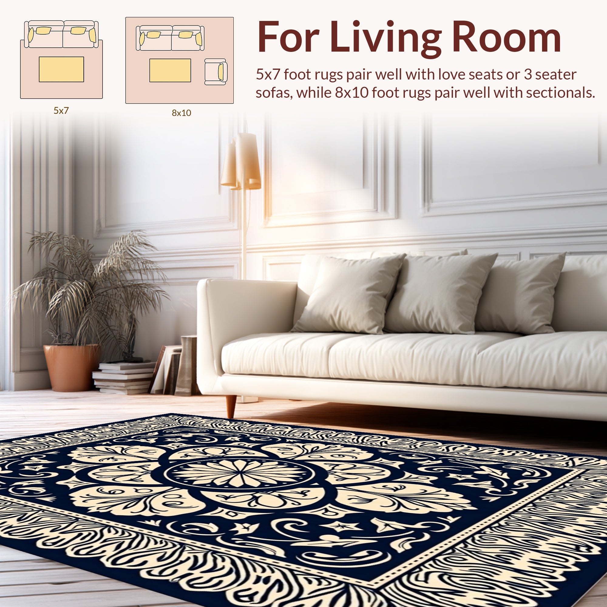 Intricate Floral Medallion Patterned Rug