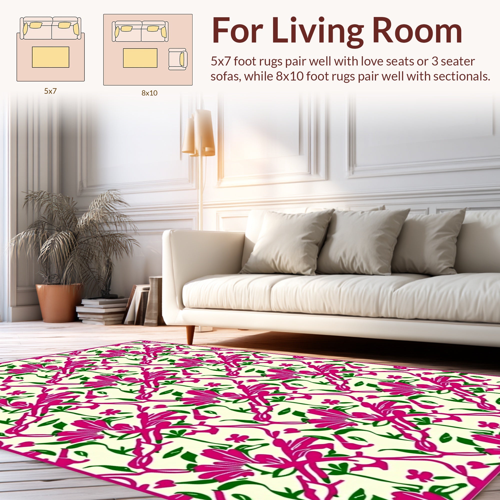 Vibrant Orchid Vine Pattern Rug