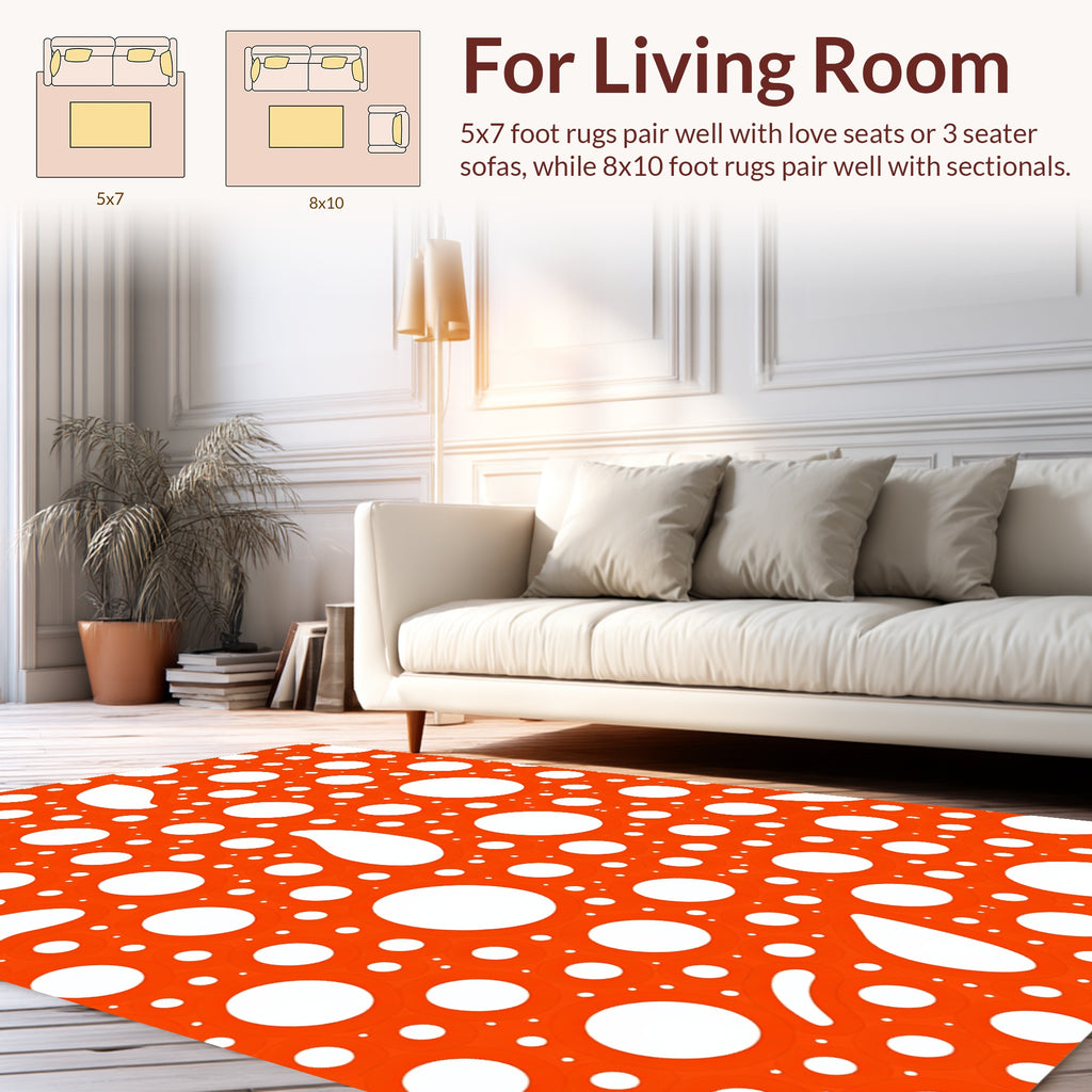 Abstract Organic Circle Pattern 2x Rug