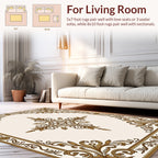 Ornate Gold Filigree Classic Frame Rug