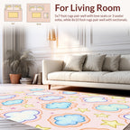 Whimsical Clouds And Stars Pattern Rug