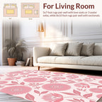 Pink Floral Art Nouveau Pattern Rug
