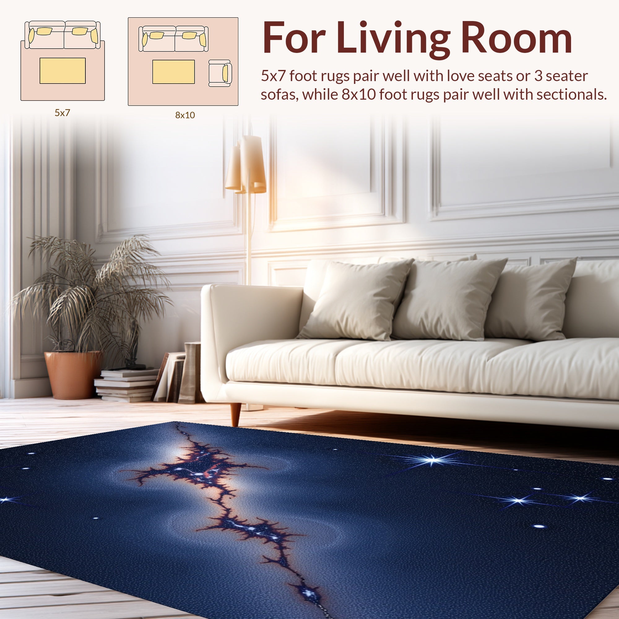 Cosmic Nebula Starry Night Rug