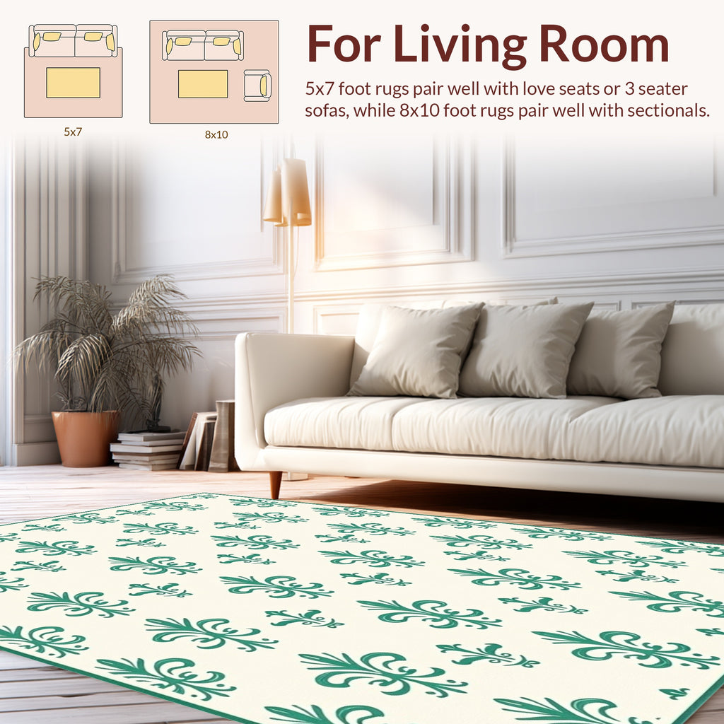 Classic Fleur De Lis Repeating Pattern Rug