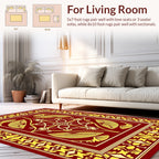 Regal Gold Geometric Floral Border Rug