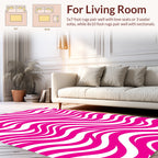 Bold Pink Wavy Stripe Pattern Rug