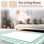 Mint Green Geometric Tile Pattern Rug