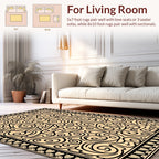 Intricate Swirls Black and Beige Rug