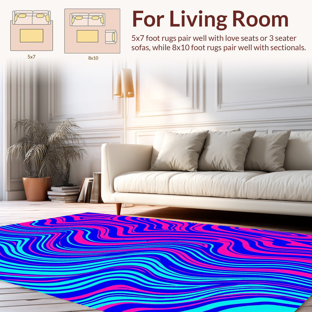 Vivid Swirl Pattern Rug