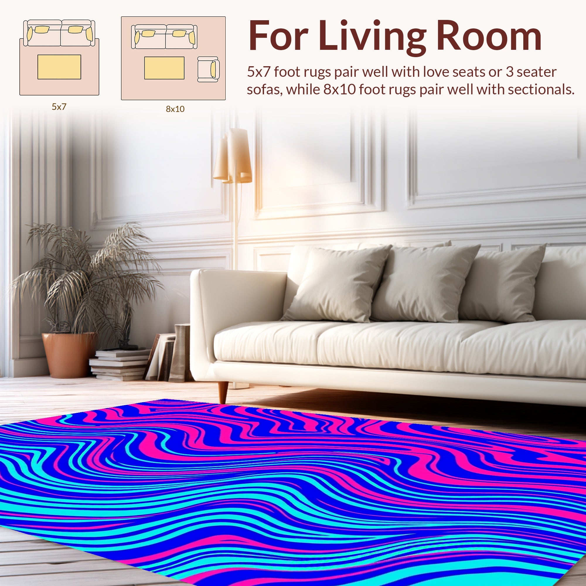 Vivid Swirl Pattern Rug